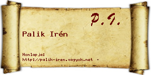 Palik Irén névjegykártya